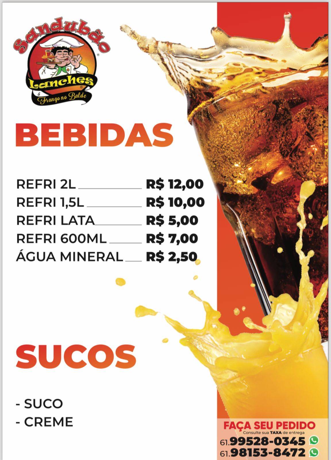 Pizzaria e Lanchonete Sandubão cardápio