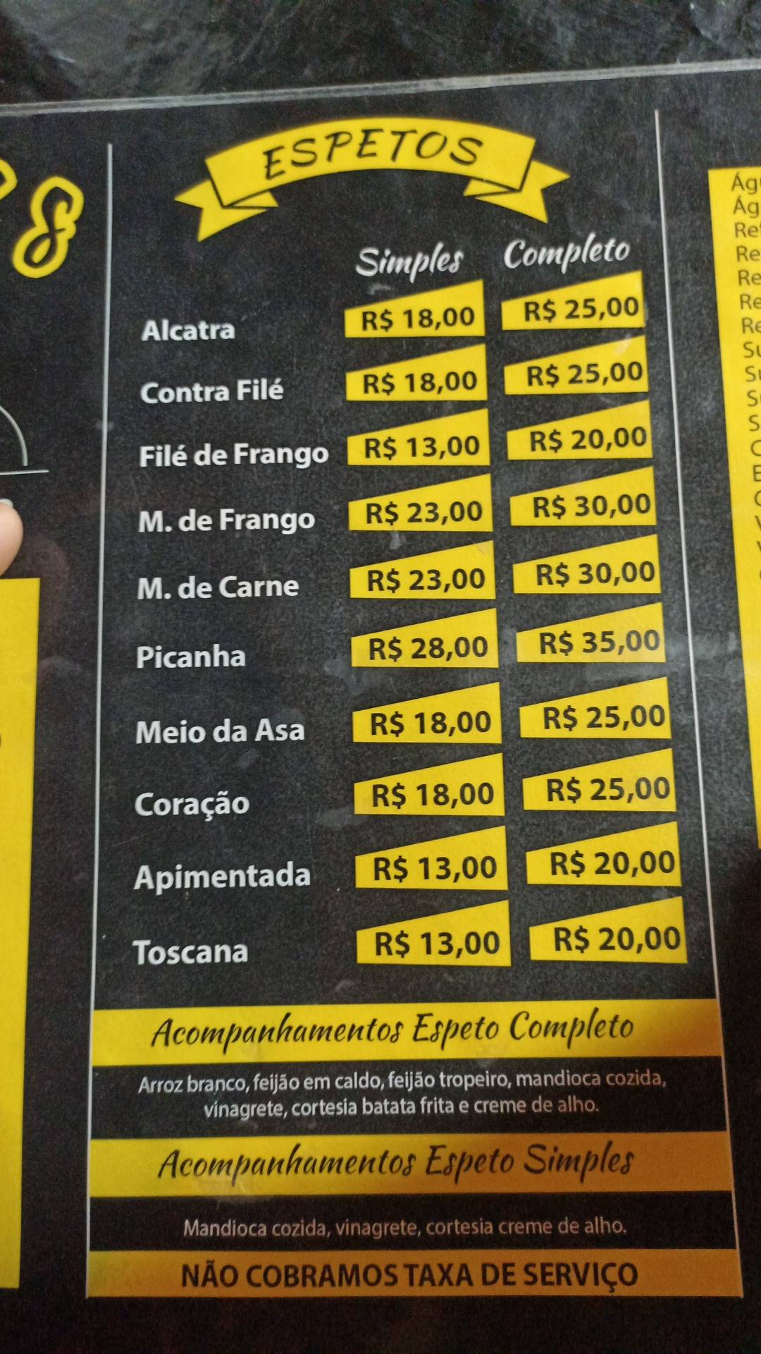 Magnu's Restaurante e Espetaria cardápio