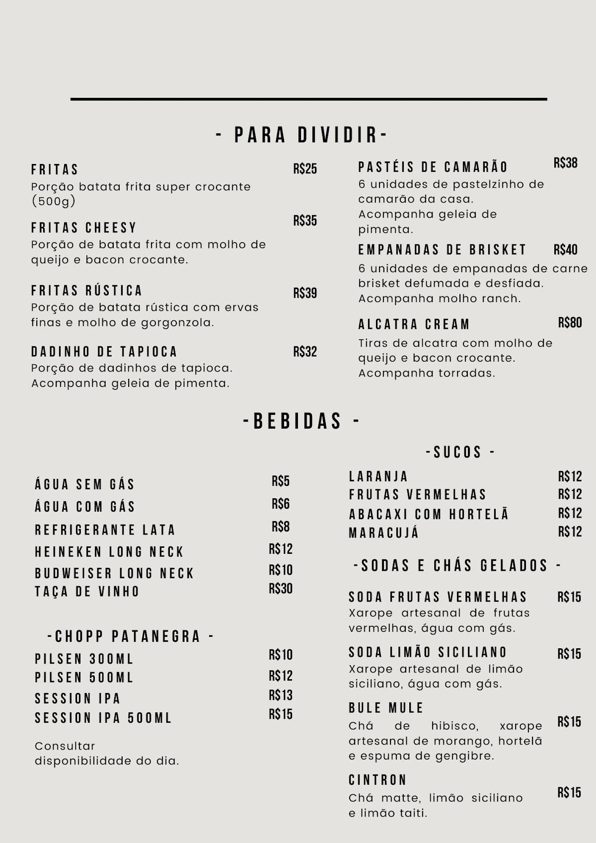 Seu Chico Cafe Bar cardápio