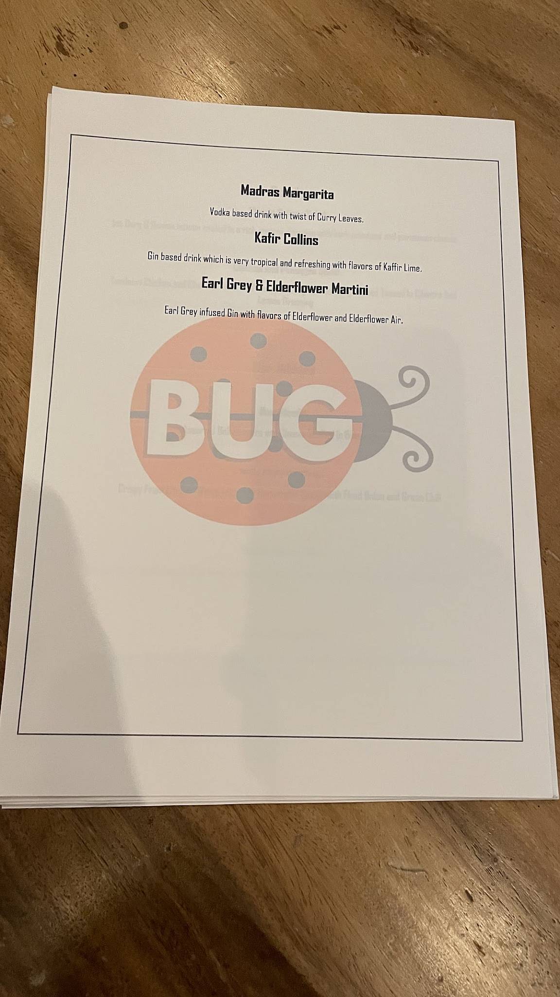 BUG & BASS menu
