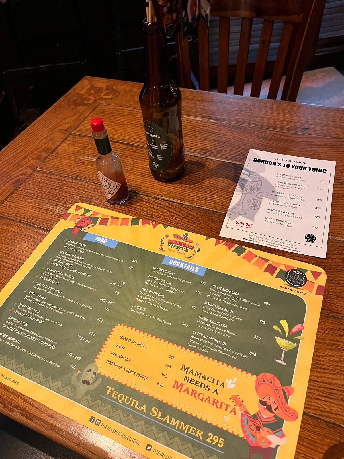 The Irish House, Kala Ghoda menu