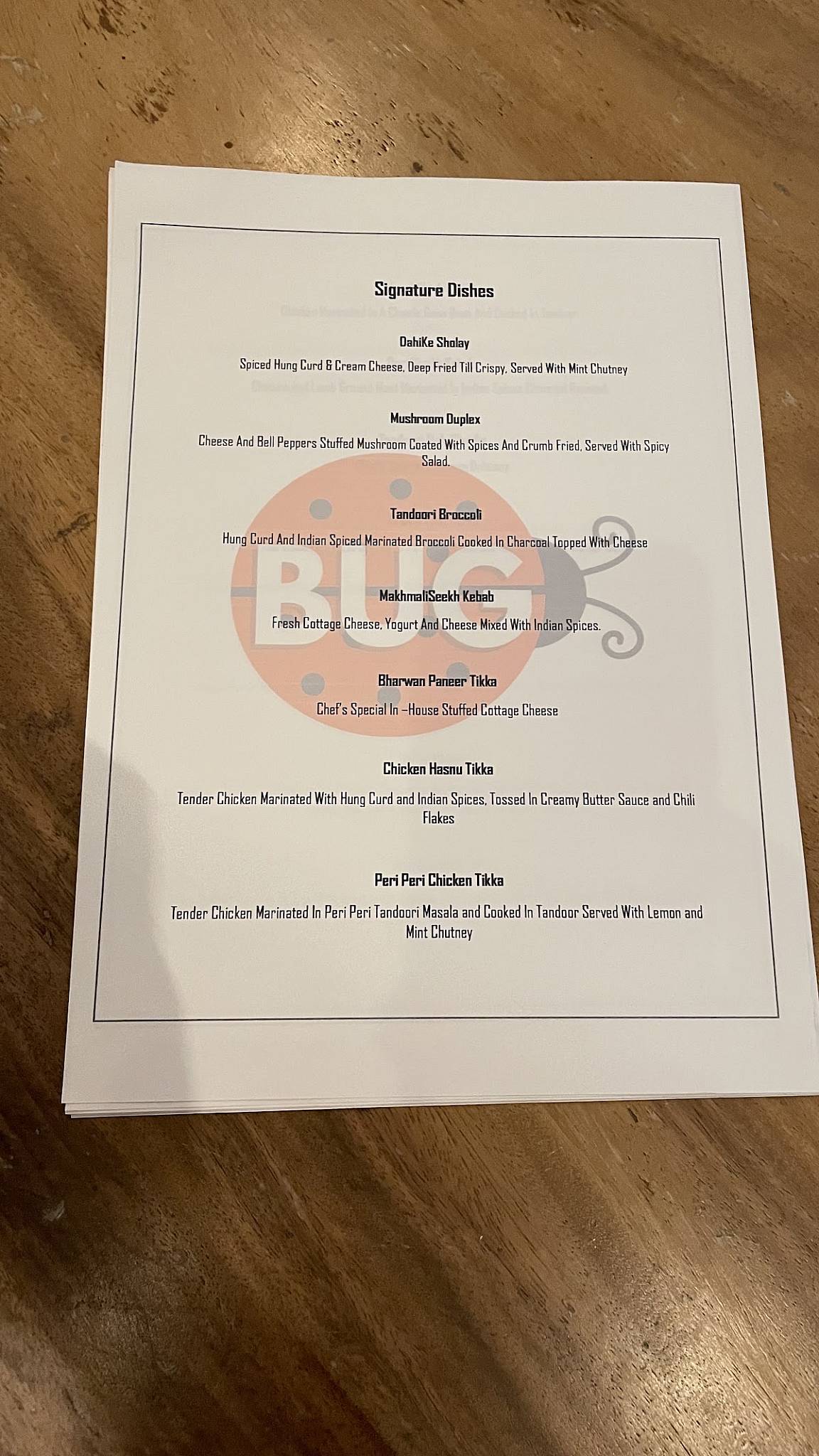 BUG & BASS menu