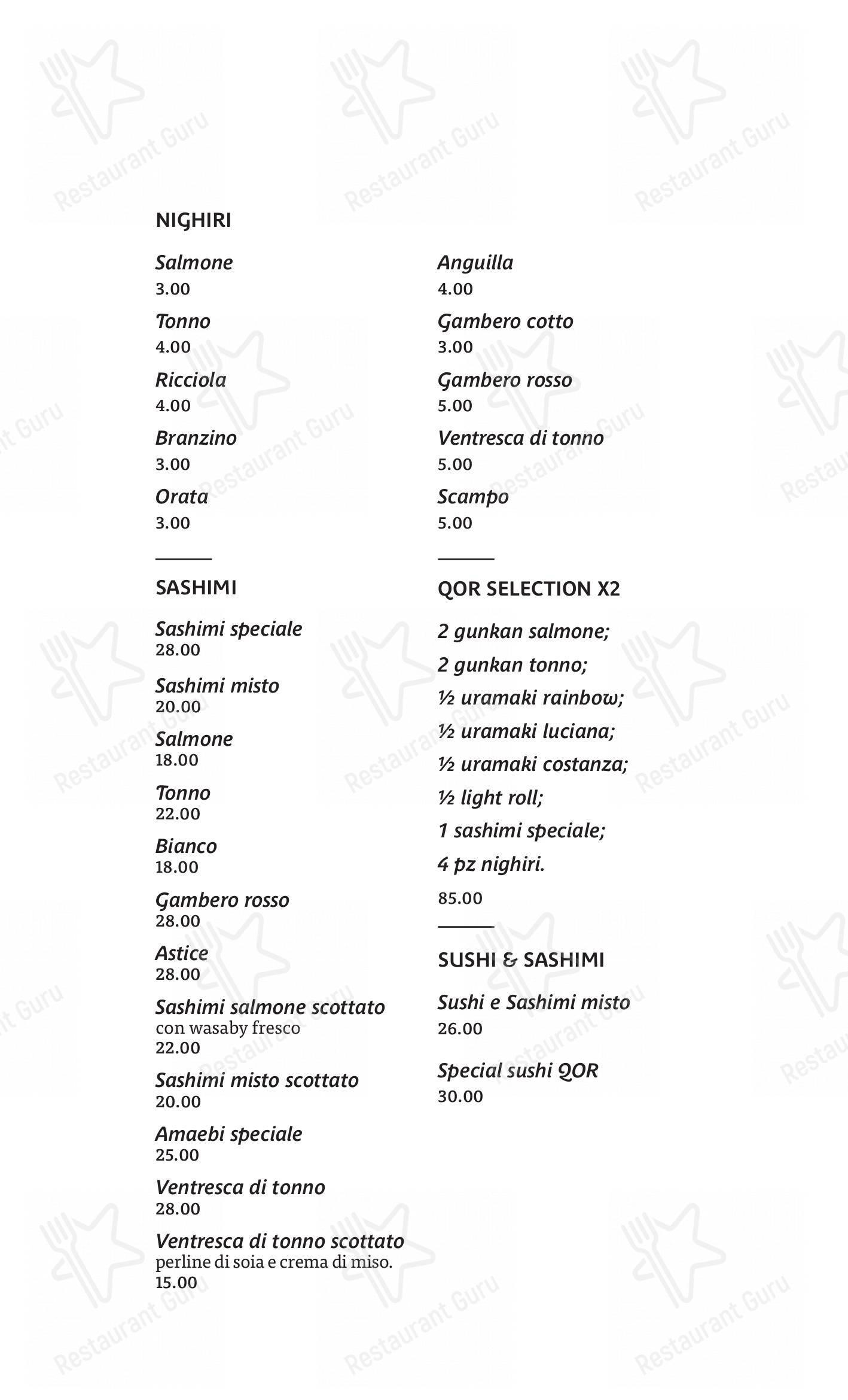 Menu per QOR - Ristorante Giapponese - Milano in Milano