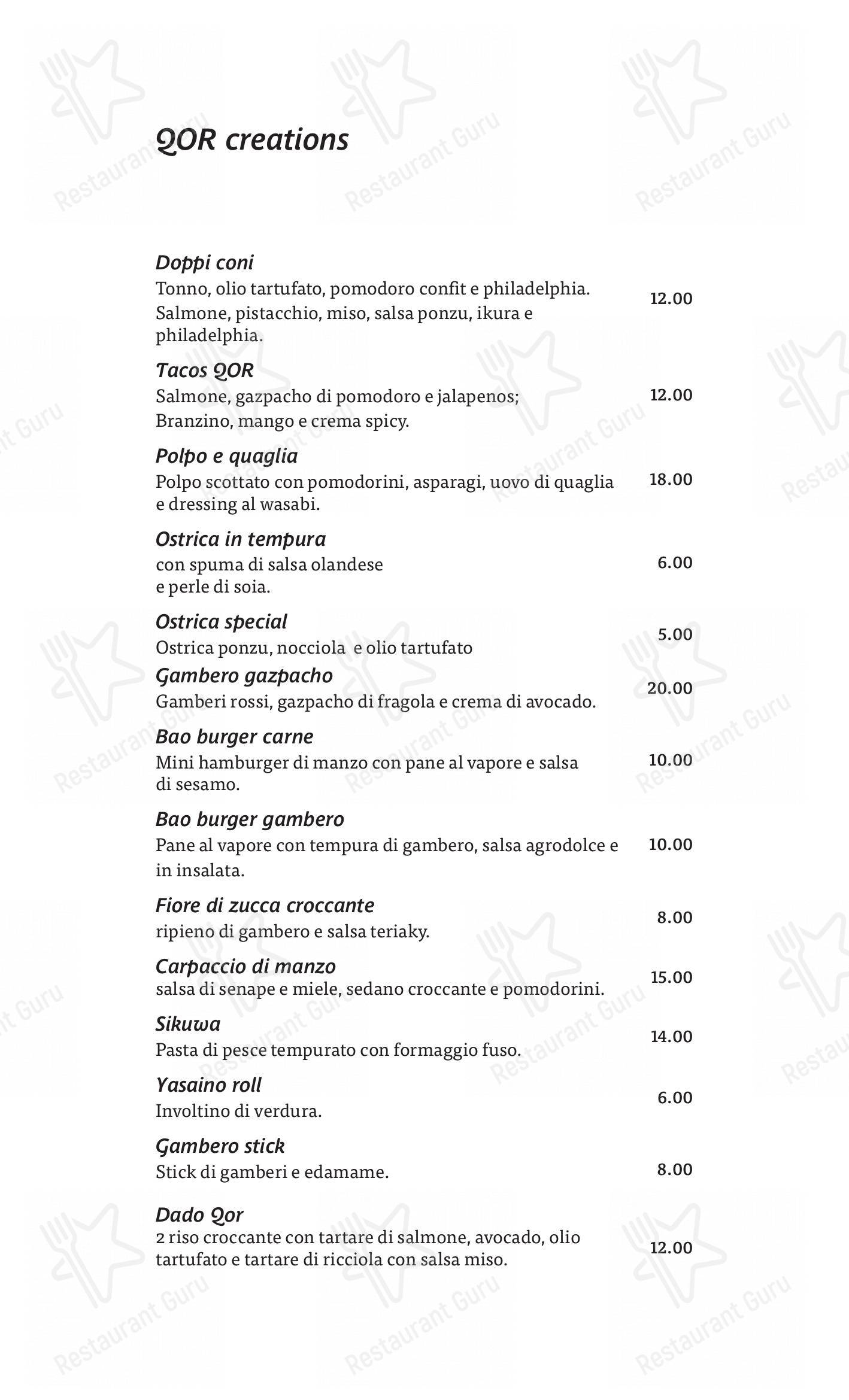 Menu per QOR - Ristorante Giapponese - Milano in Milano
