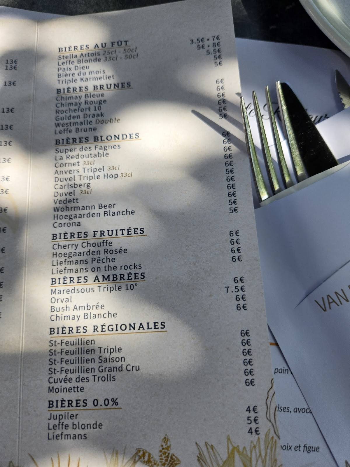 Menu de Quai 5 Restaurant Mons