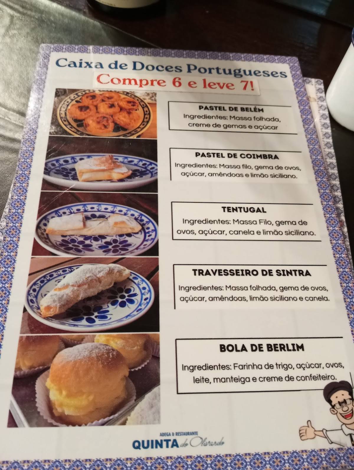 Quinta do Olivardo cardápio