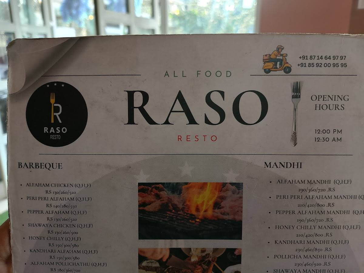 RASO RESTO menu
