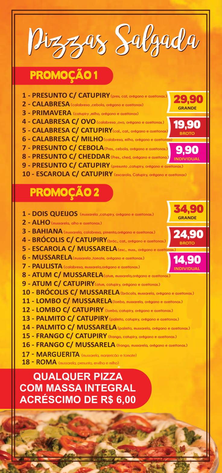 RESTAURANTE E PIZZARIA PAQUITO cardápio