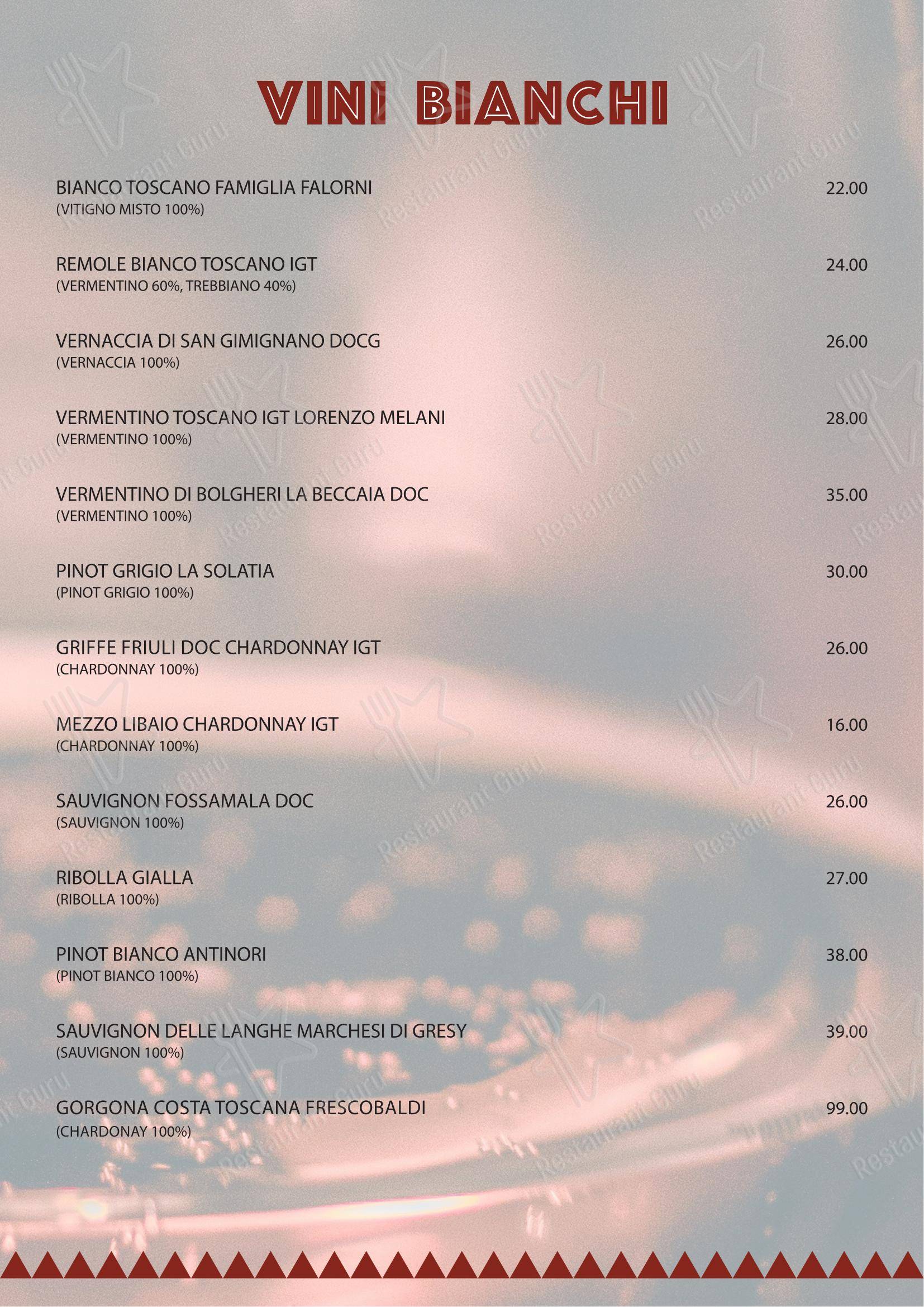 RISTORANTE IL BONGUSTO LA MAREMMA in Firenze - Menu