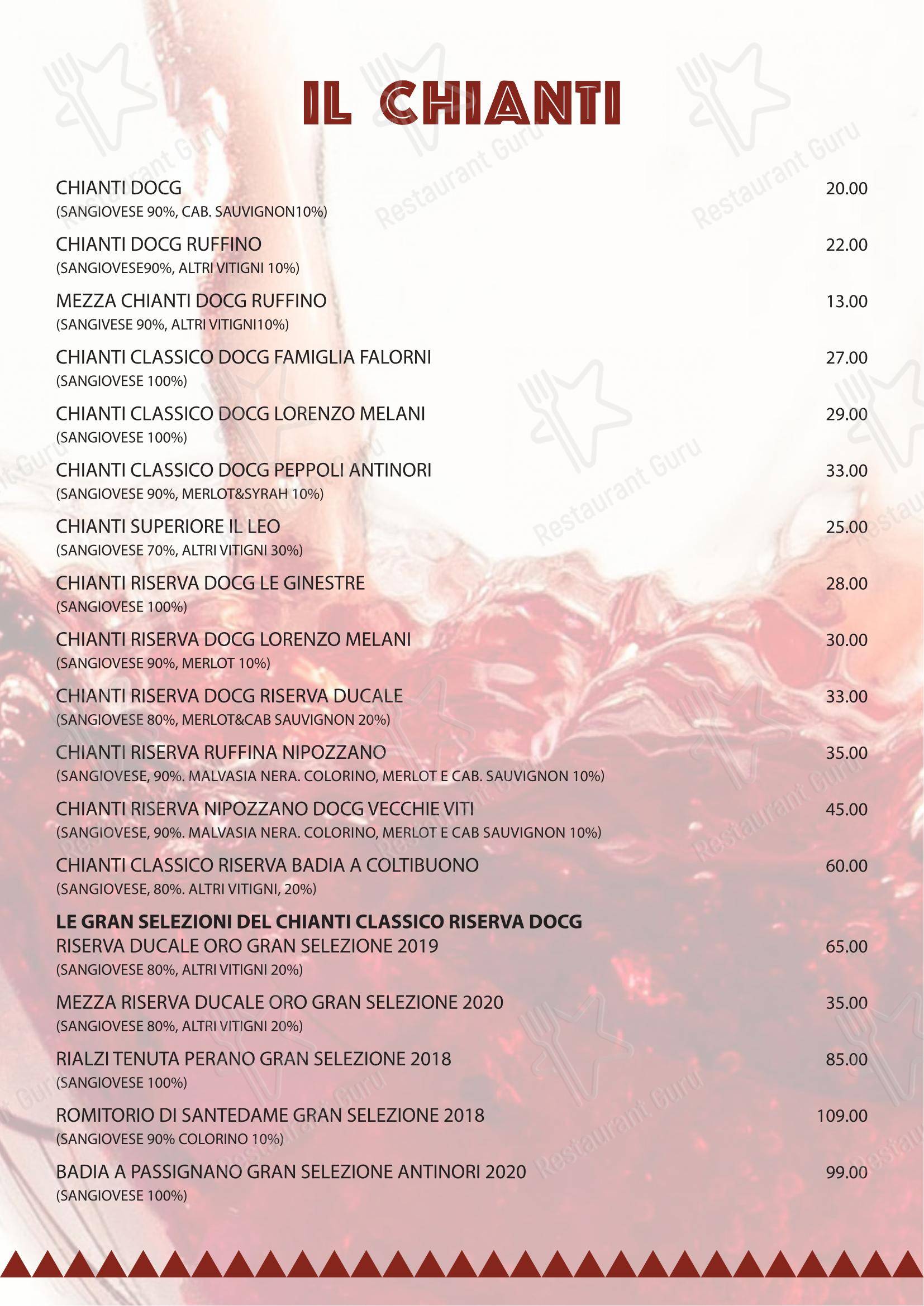 Menu per RISTORANTE IL BONGUSTO LA MAREMMA steakhouse