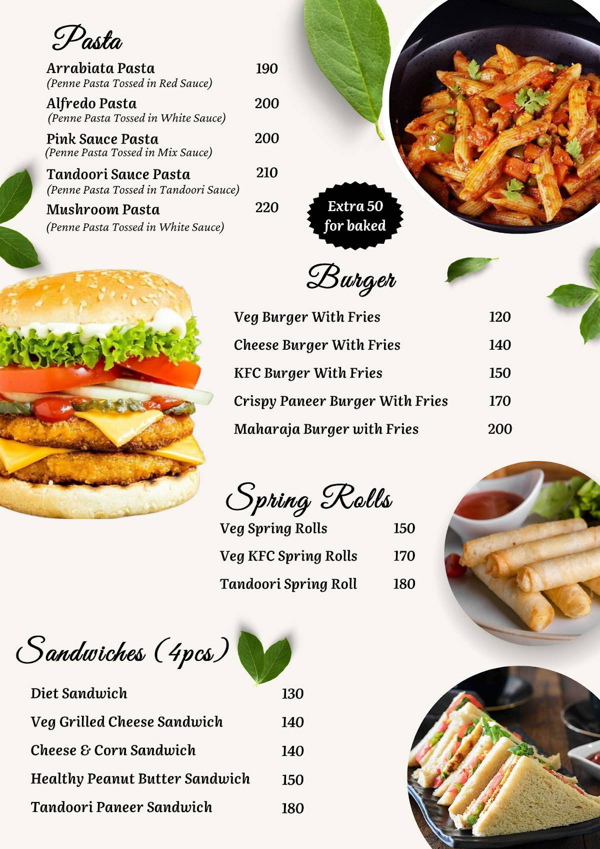 Rabbit Lee Cafe menu