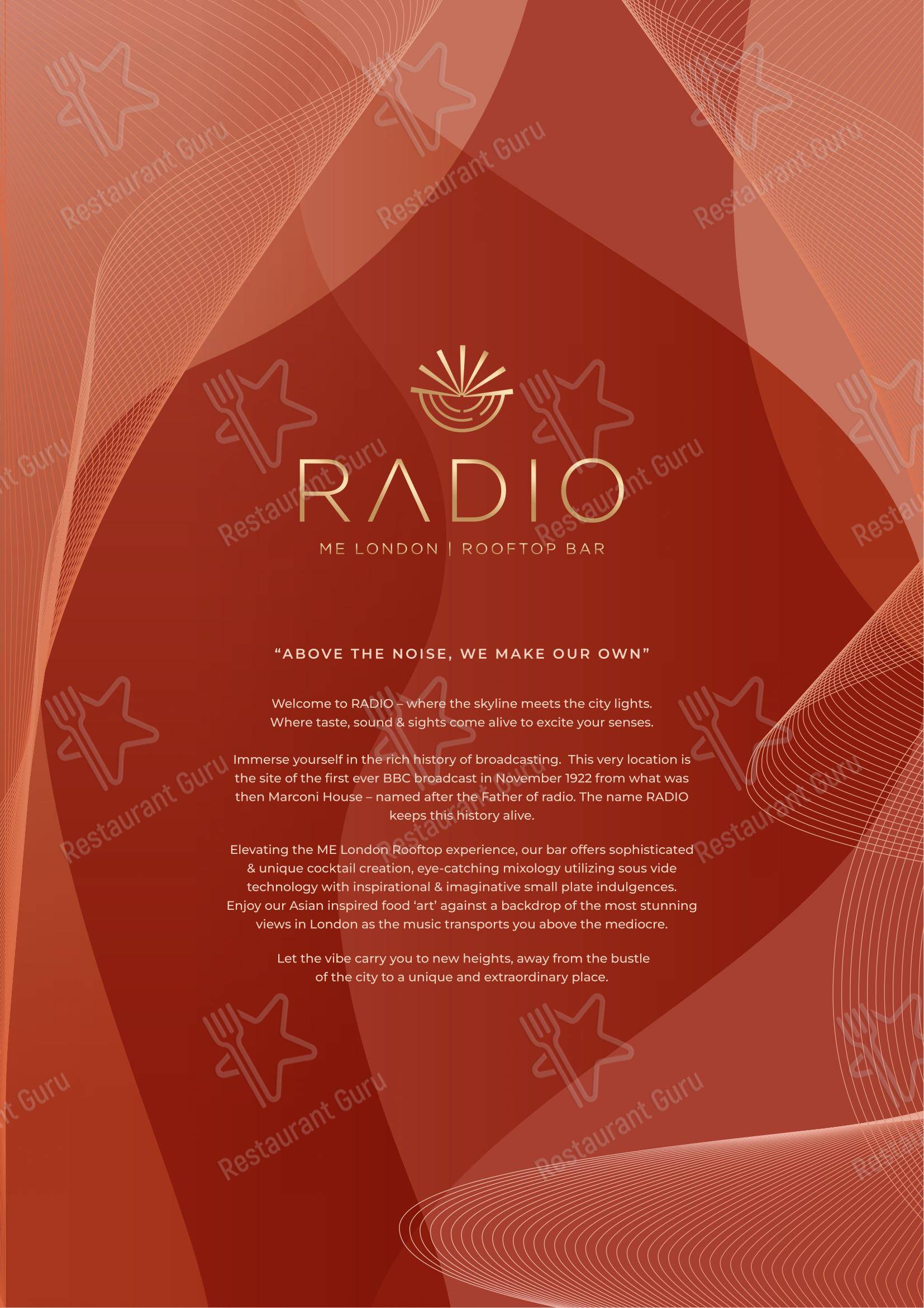Menu di Radio Rooftop Bar - 菜单
