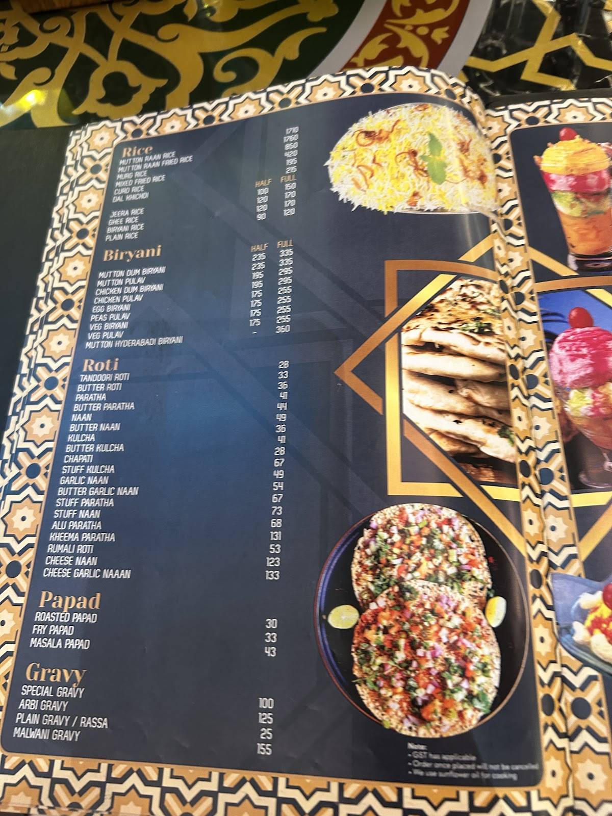 Rahamatulla Restaurant menu