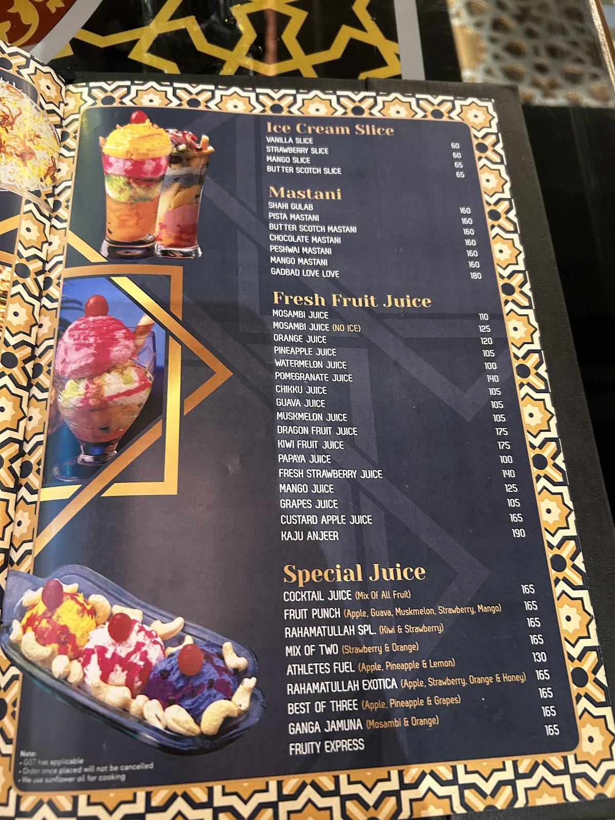 Rahamatulla Restaurant menu