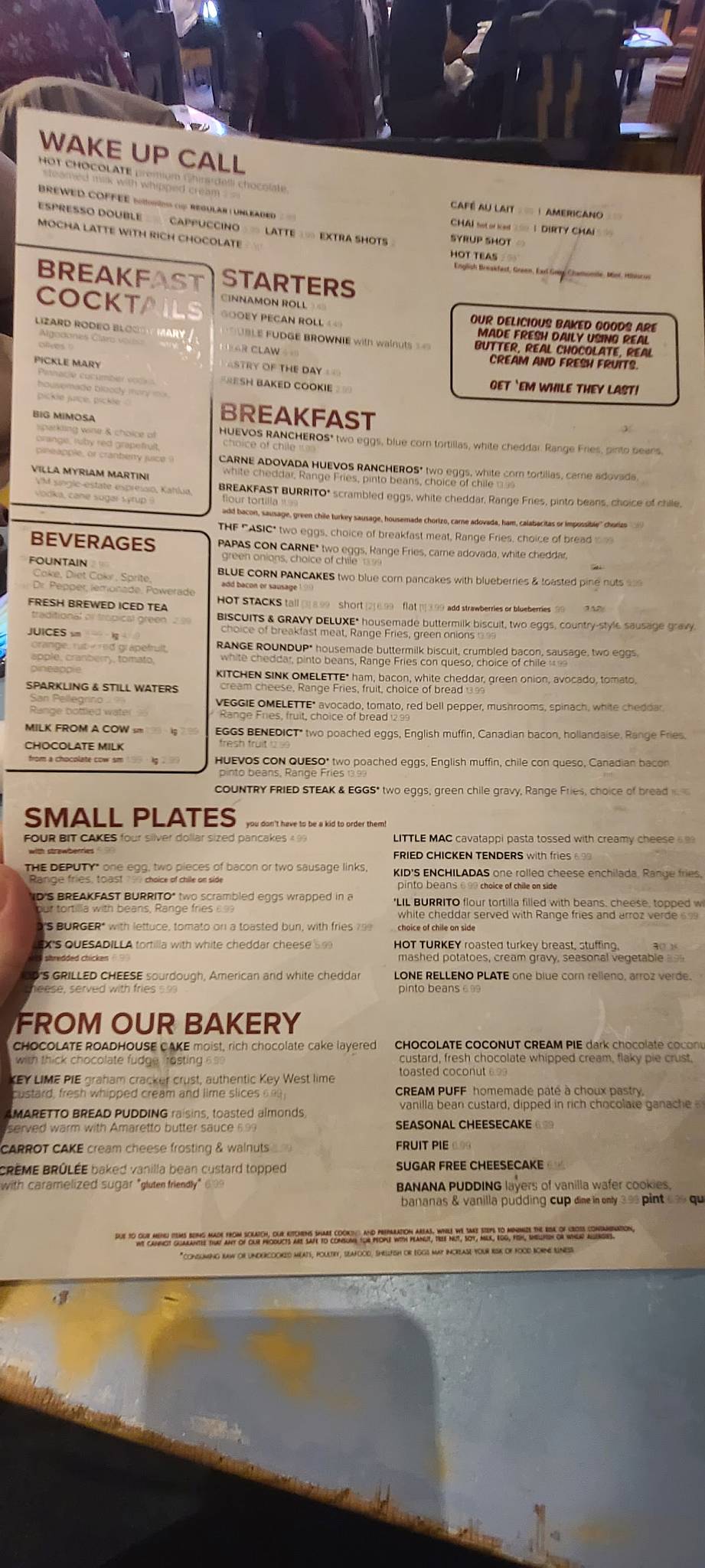 Menu at Range Café Bernalillo desserts, Bernalillo