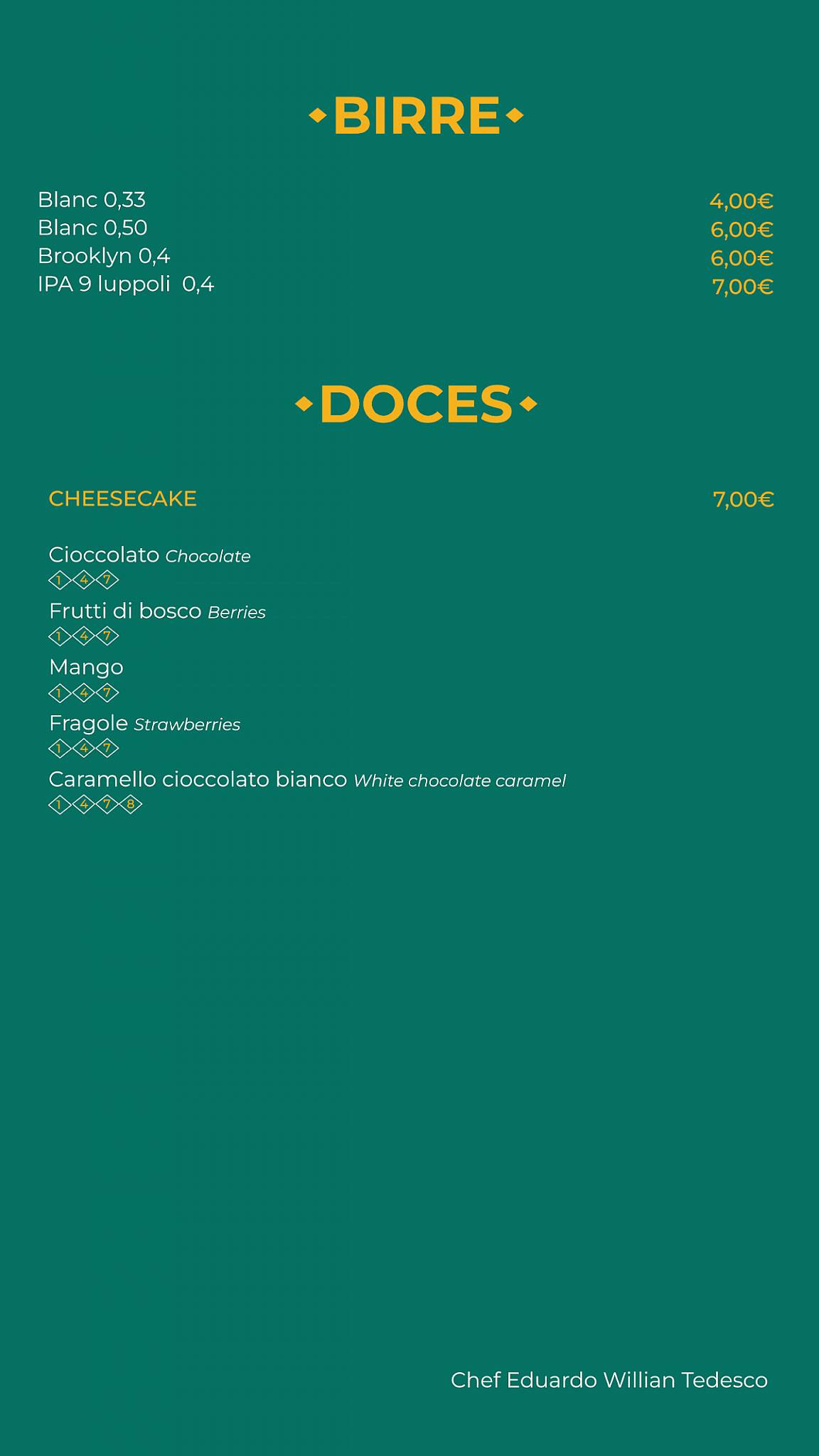 Menu di Raquel Experience 