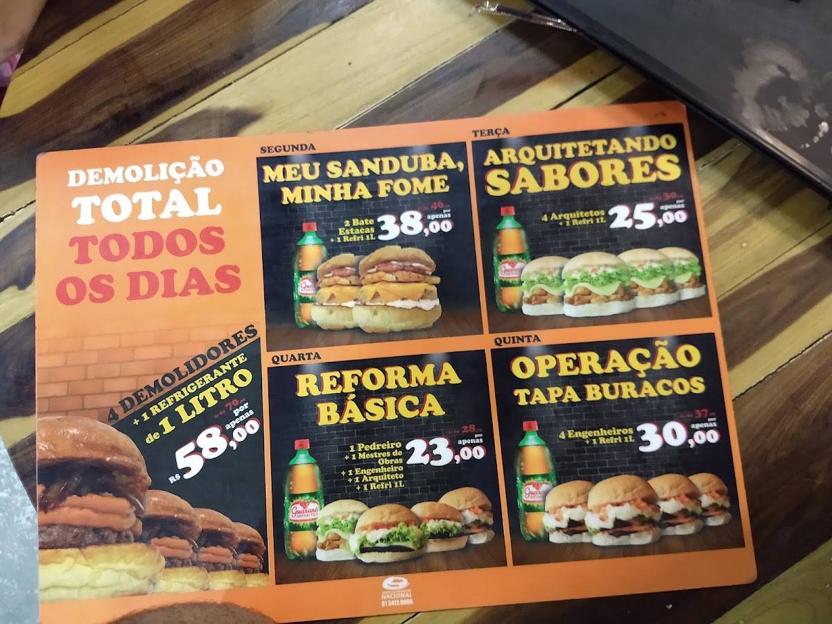 Armazém Food cardápio