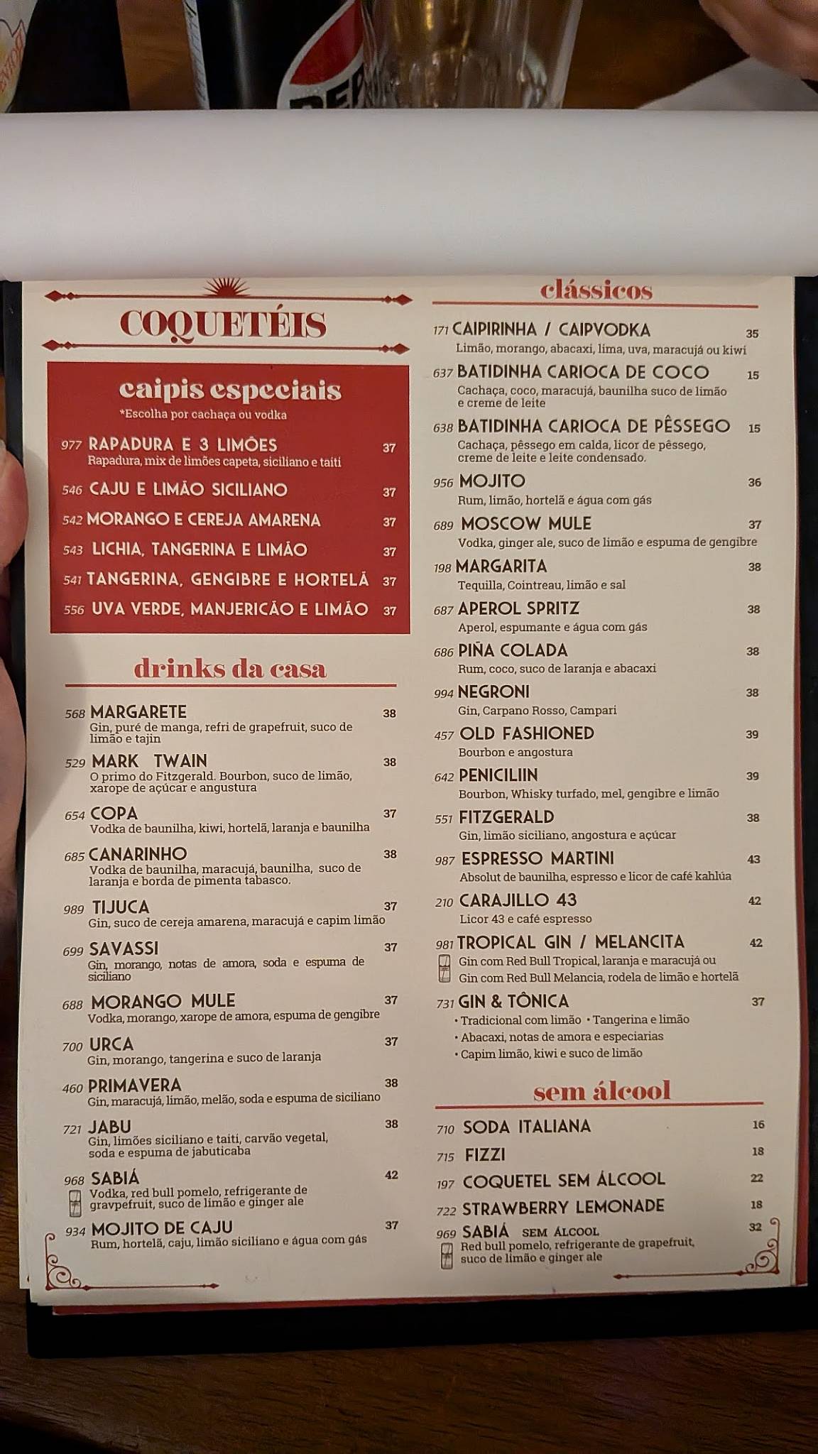 Redentor Bar cardápio