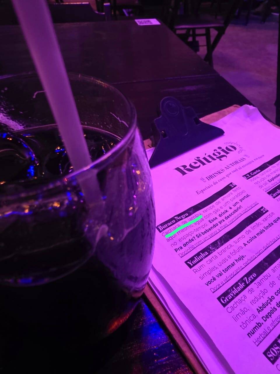 Refúgio Cozinha e Bar cardápio