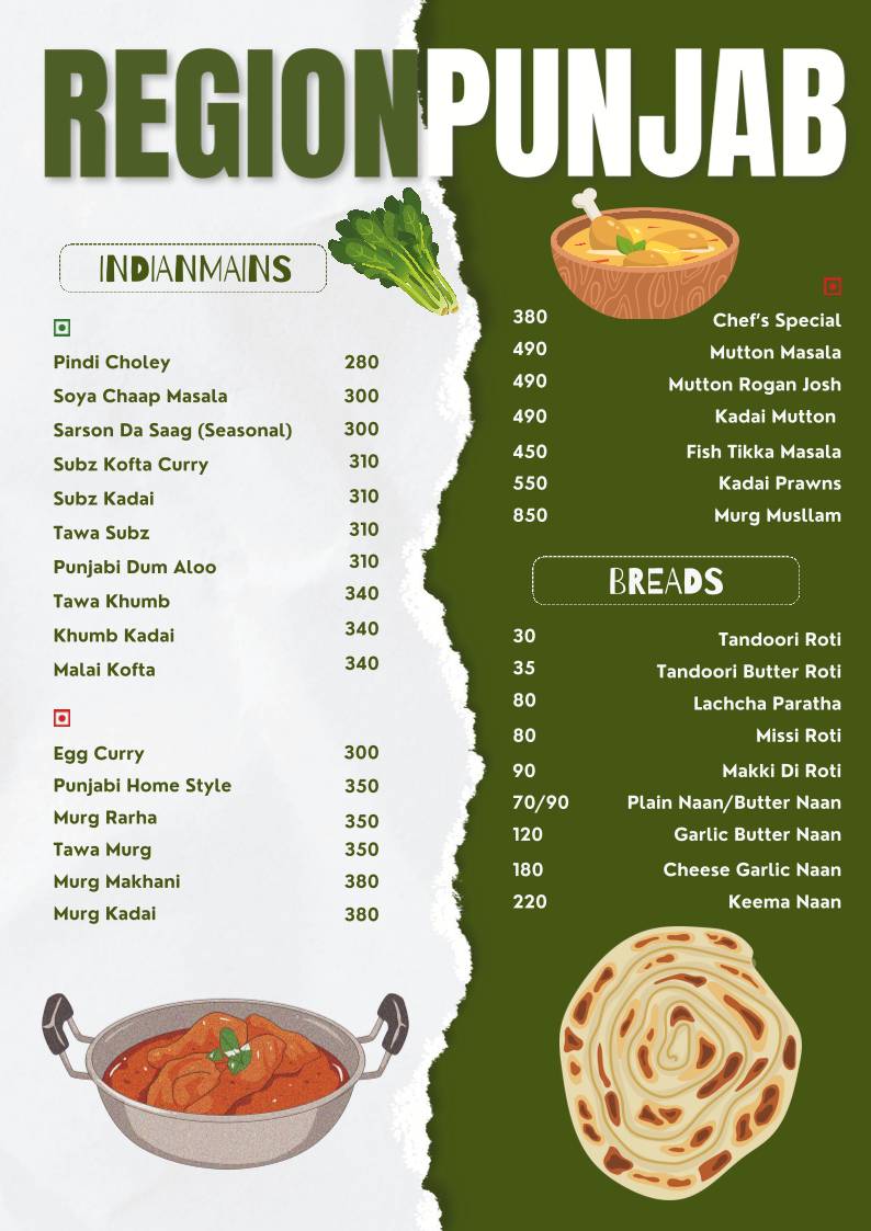 Region Punjab menu