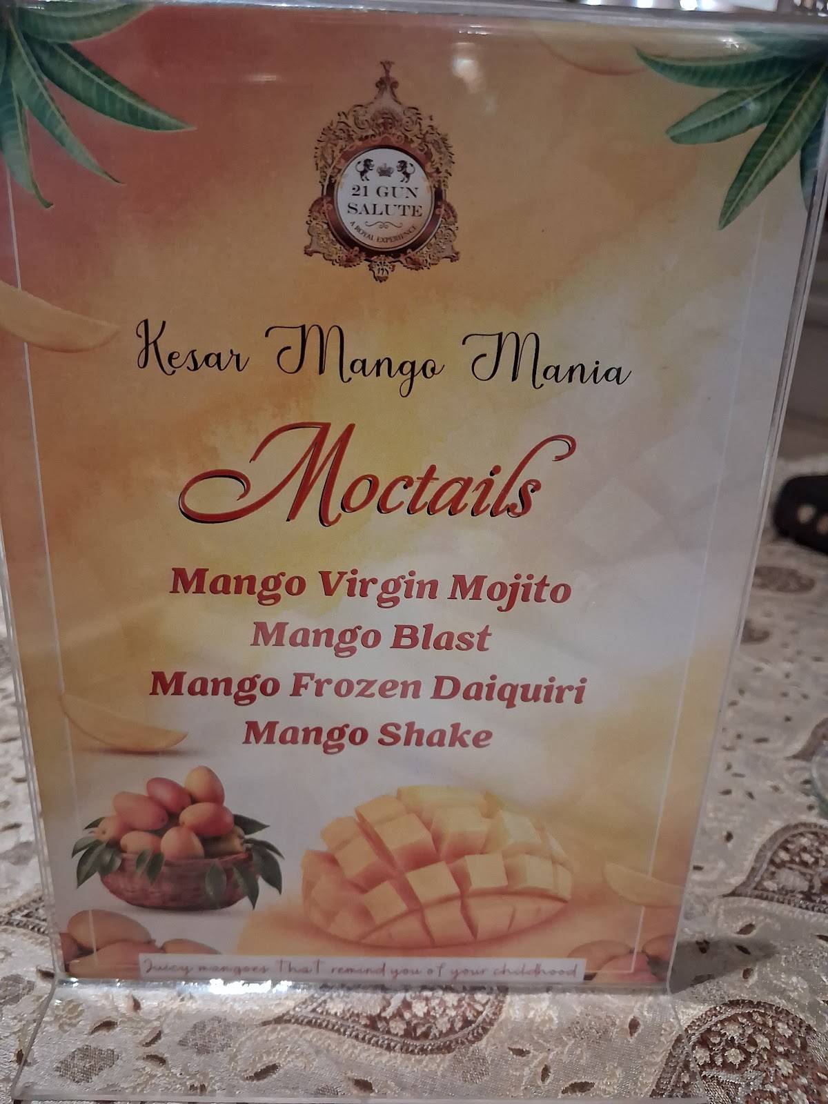 21 Gun Salute Restaurant Theme Based Family Restaurant menu