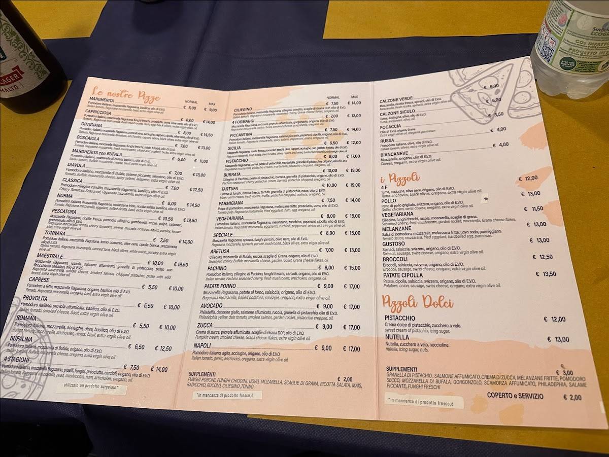 Menu di 4Formaggi_Ortigia Pizzeria Ristorante 