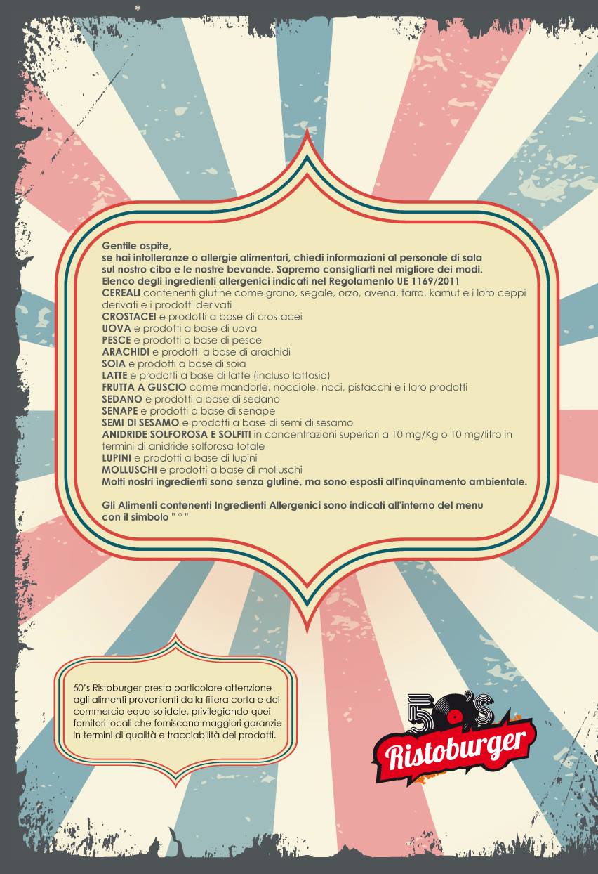 Menu di 50's ristoburger 