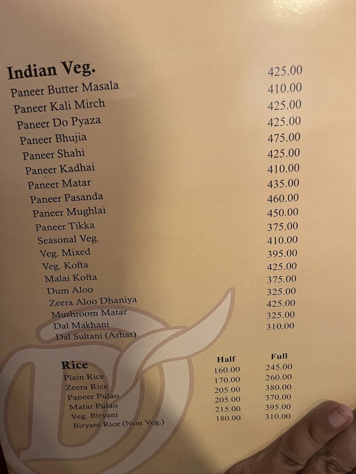 Aadab-e-Dastarkhwan Restaurant menu