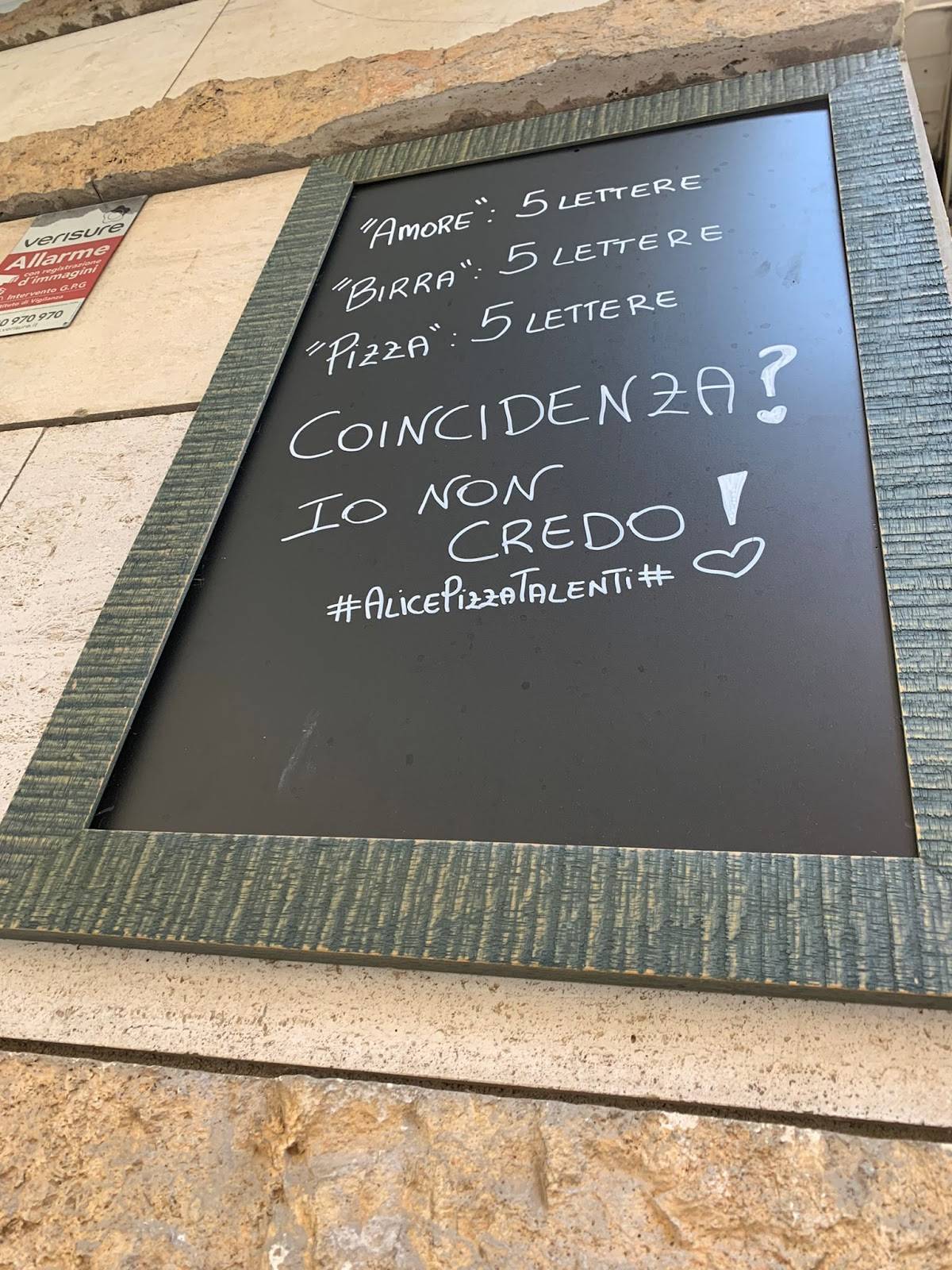 Menu di Alice Pizza 