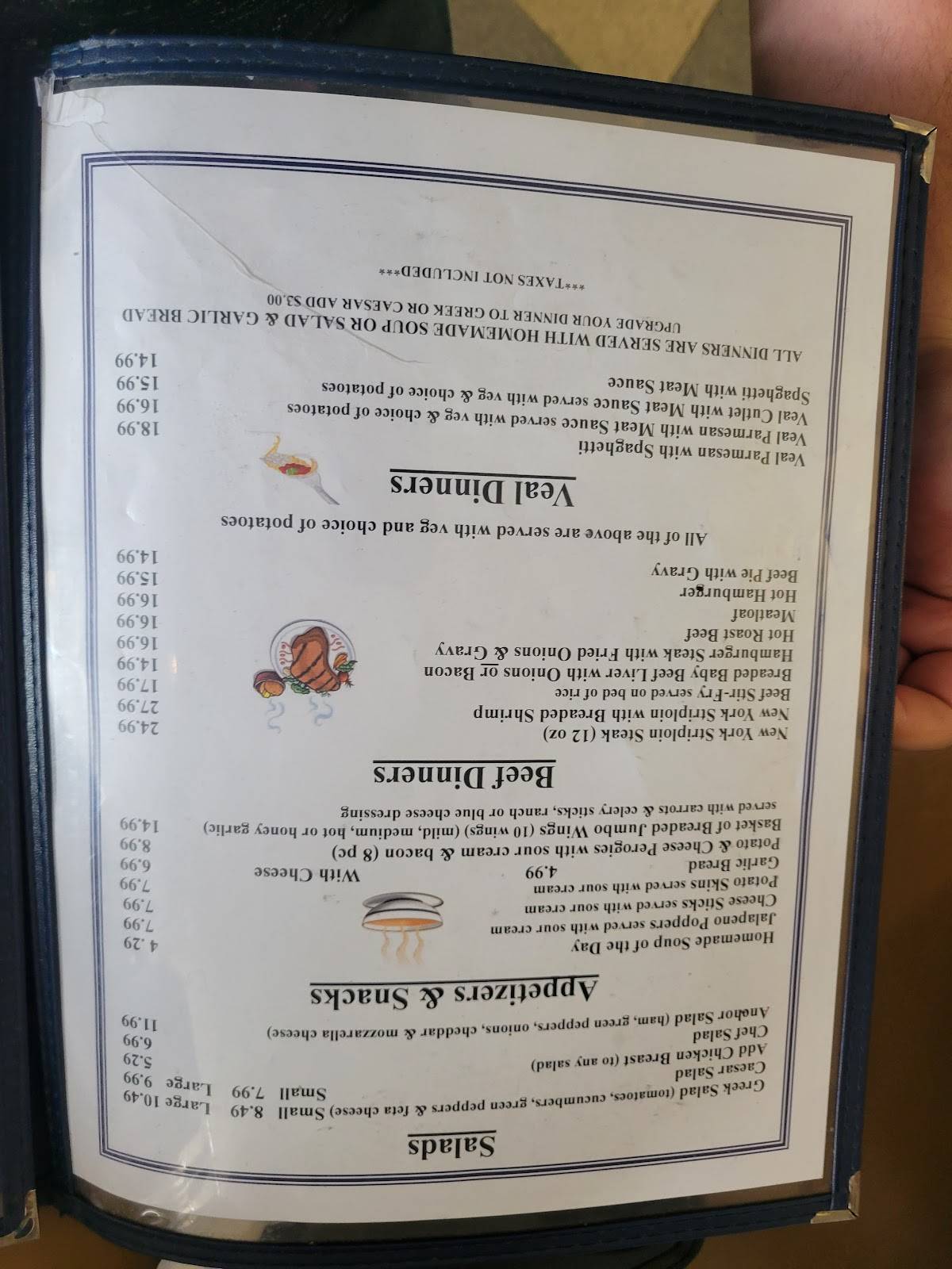 Menu at Anchor Family Restaurant,