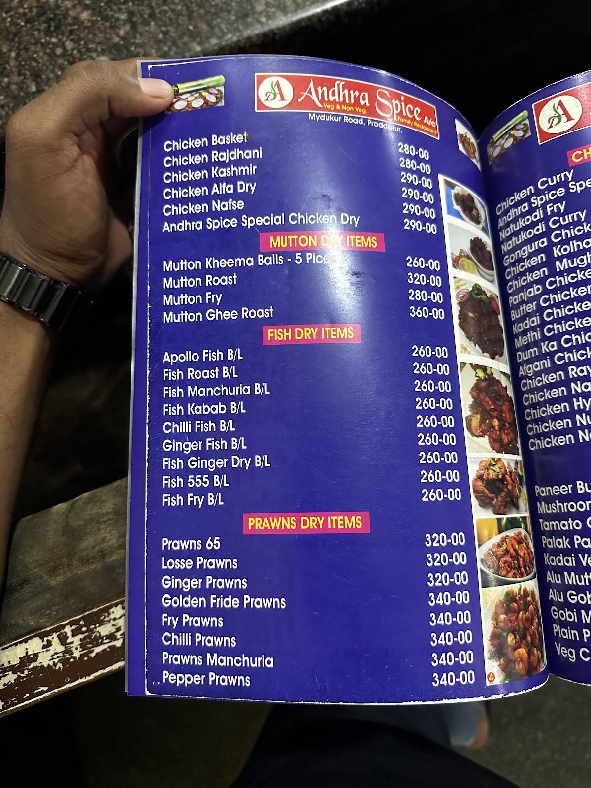 Andhra Spice Restaurant menu