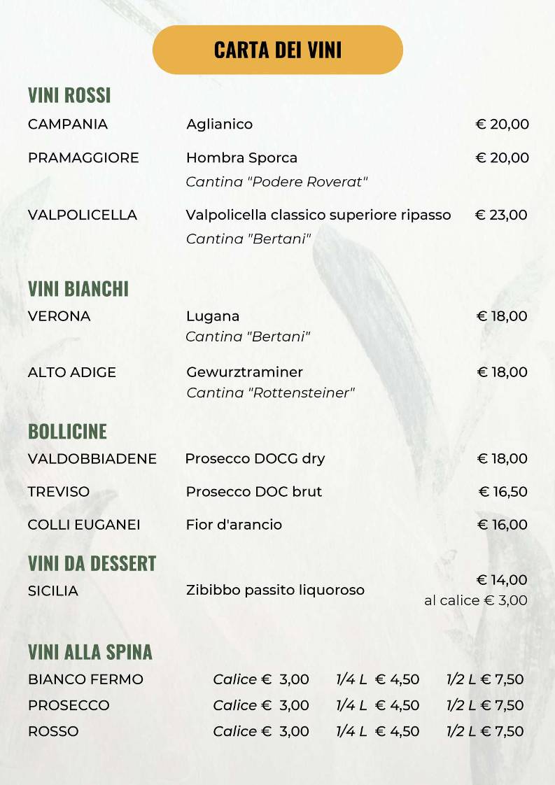 Menu di Antichi Sapori Dolo 