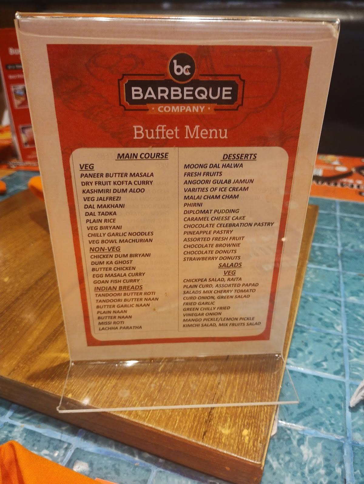BARBEQUE COMPANY menu