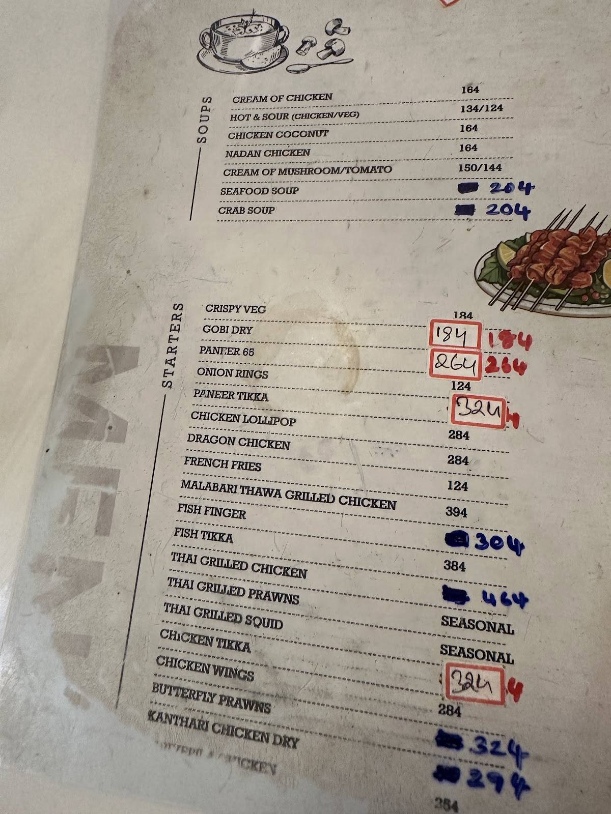 Bay4 Beachfront Restaurant menu