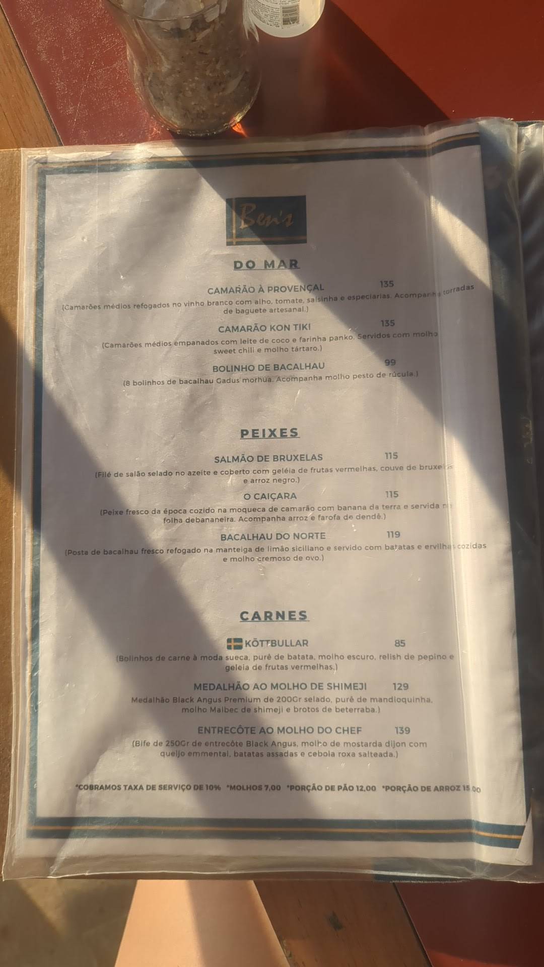 Ben's Bar & Comidaria cardápio