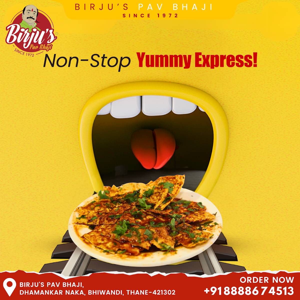 Birju's Pavbhaji menu