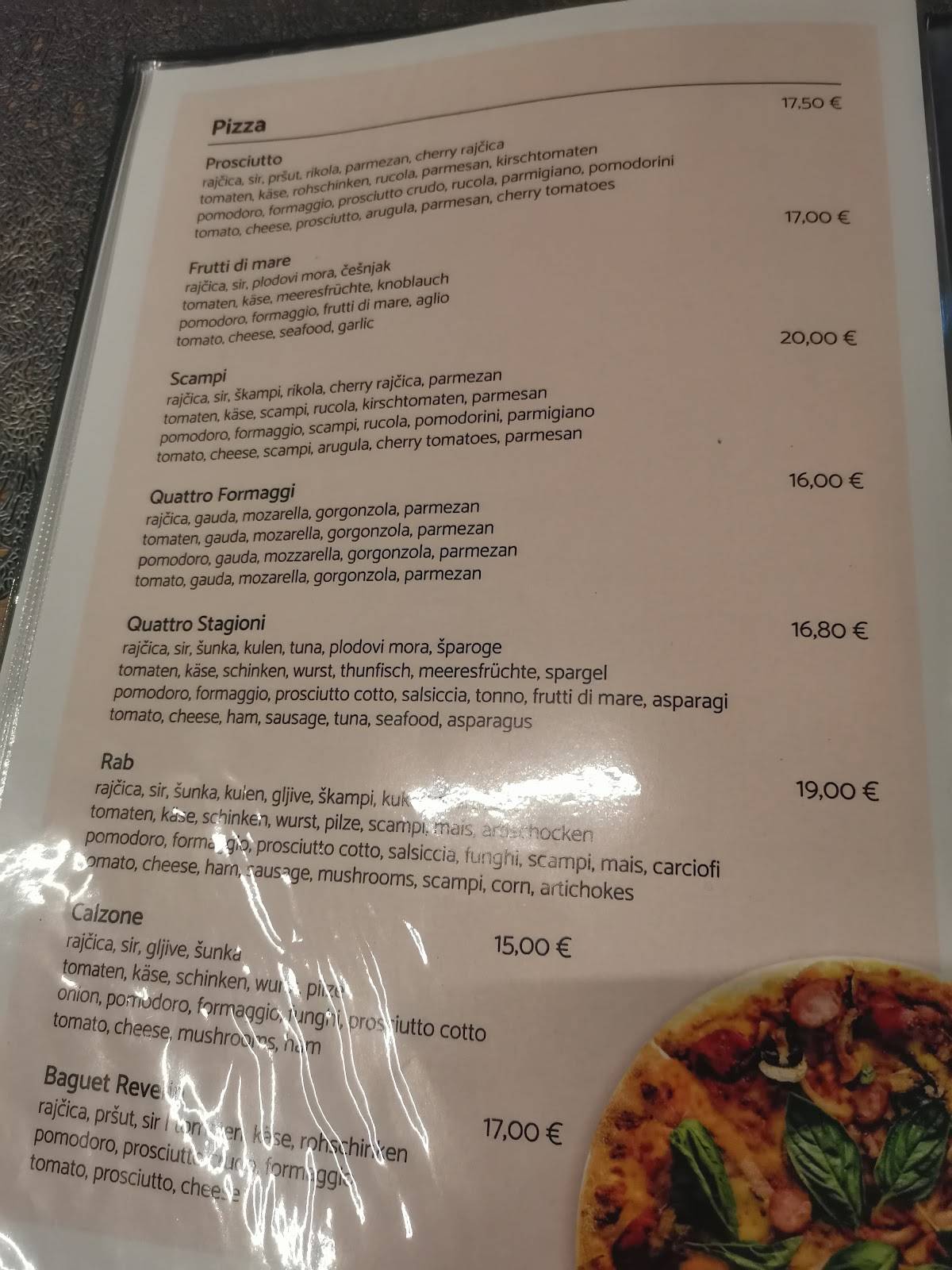 Menu de Bistro Revelin