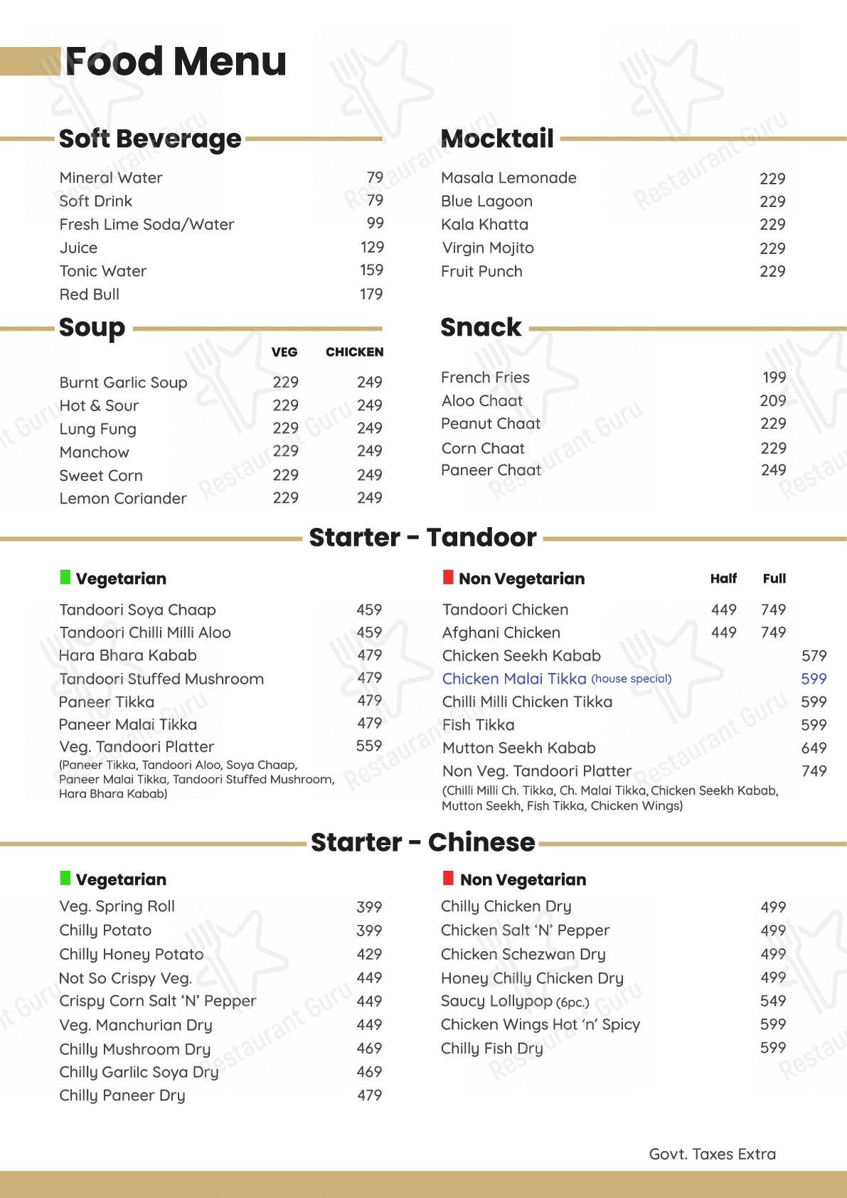 Menu at Black Pepper Restaurant, Dehradun