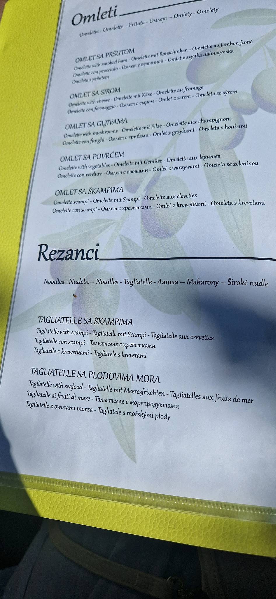 Menu di Restaurant Bracera 