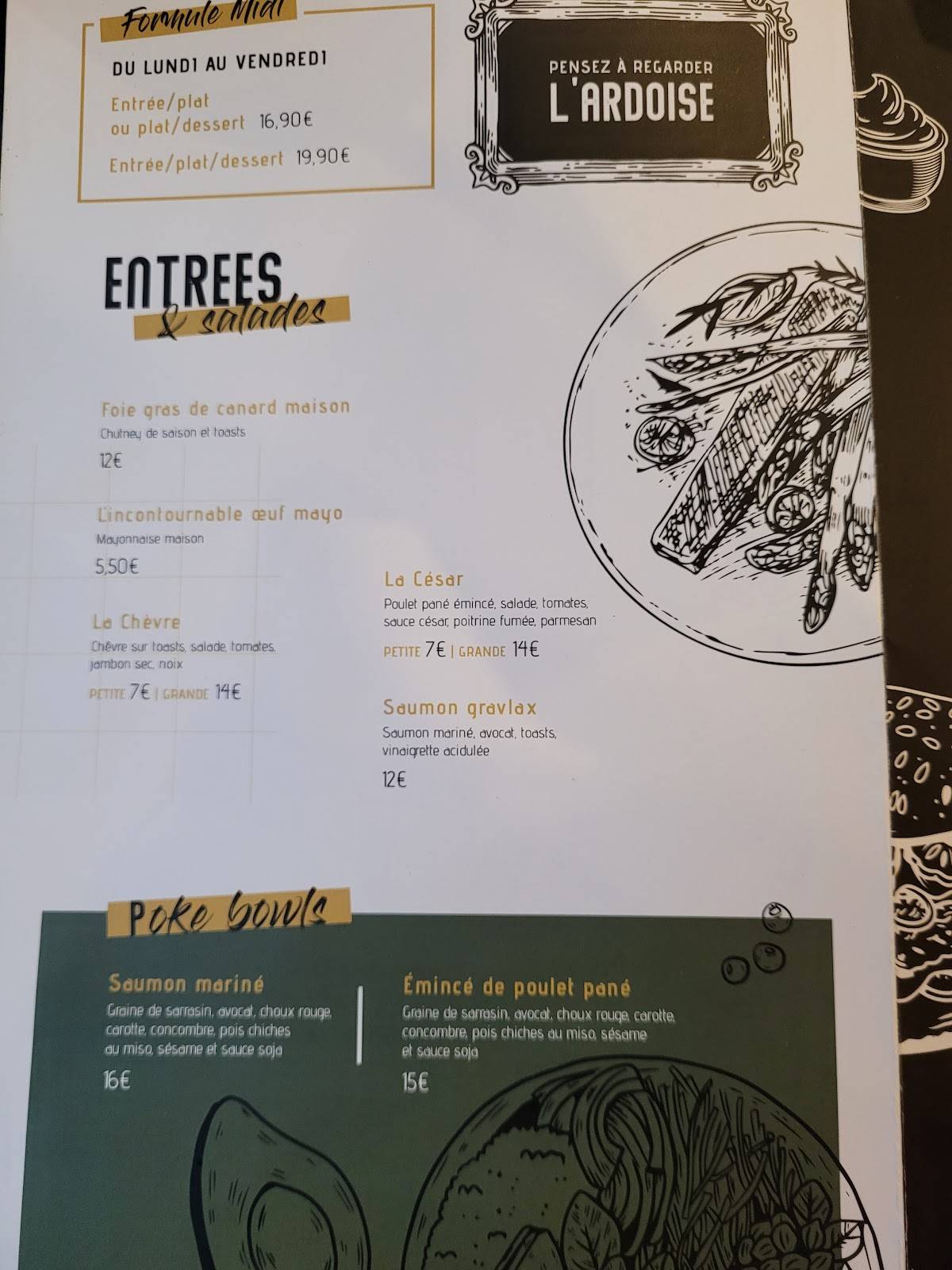 Menu de Restaurant Brasserie Pizzeria Le MIDWAY