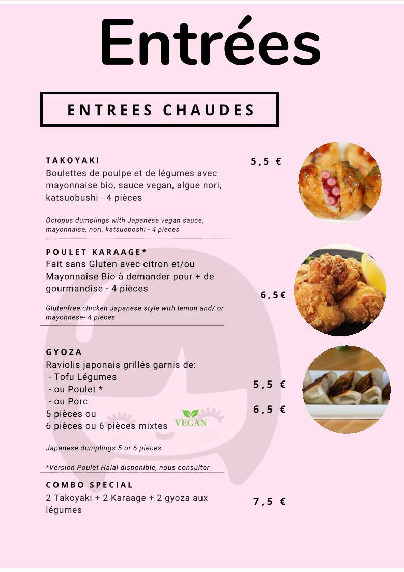 Menu de Bubble Ramen