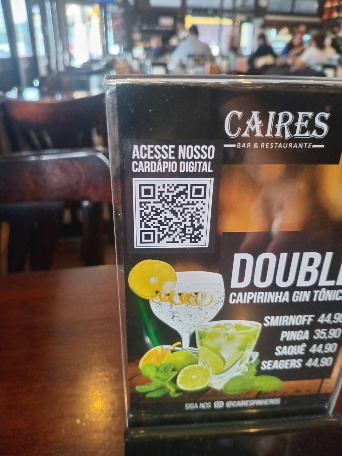 CAIRES Bar e Restaurante de Pinheiros cardápio