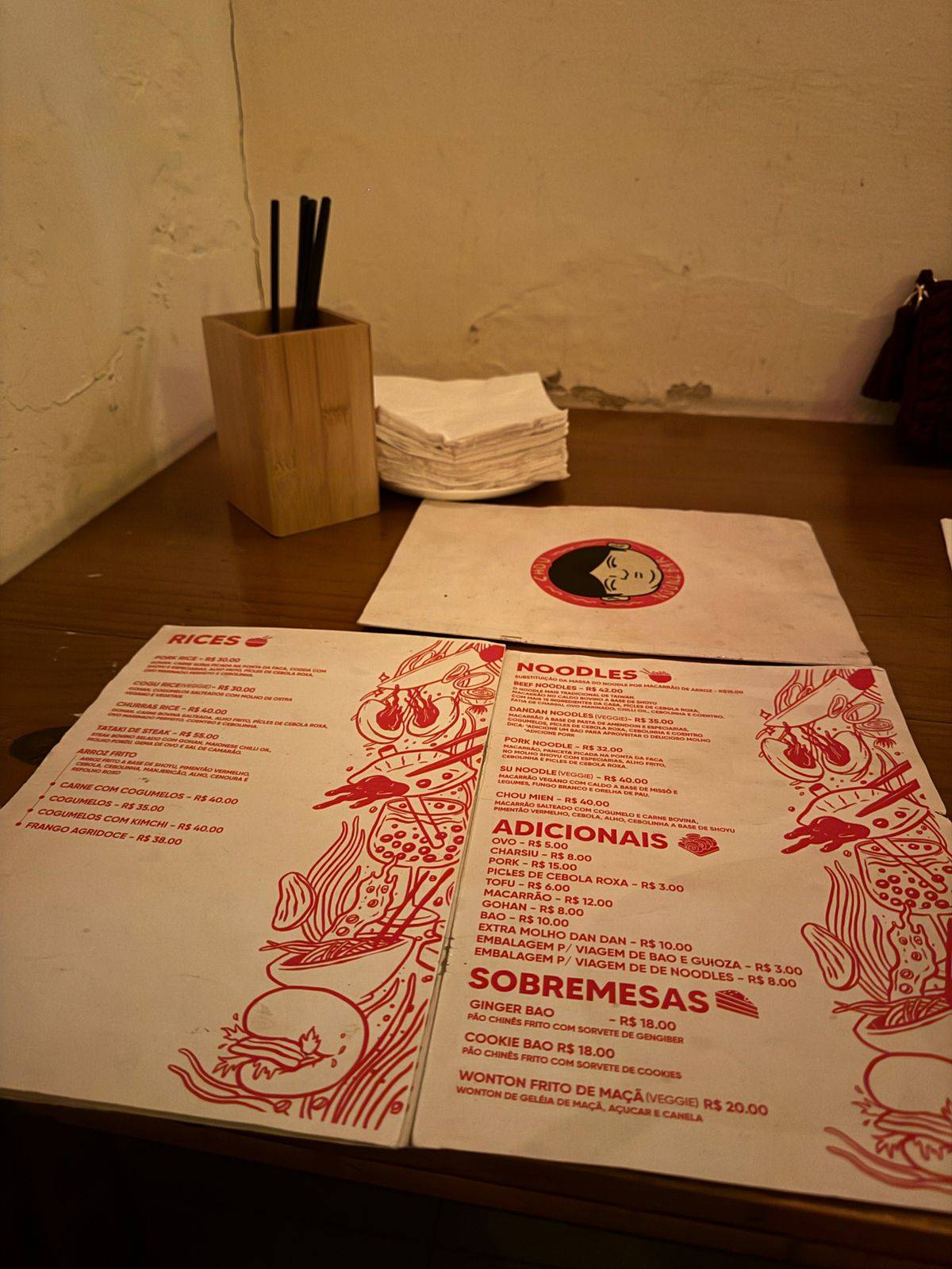 CHOU Noodle Bar cardápio