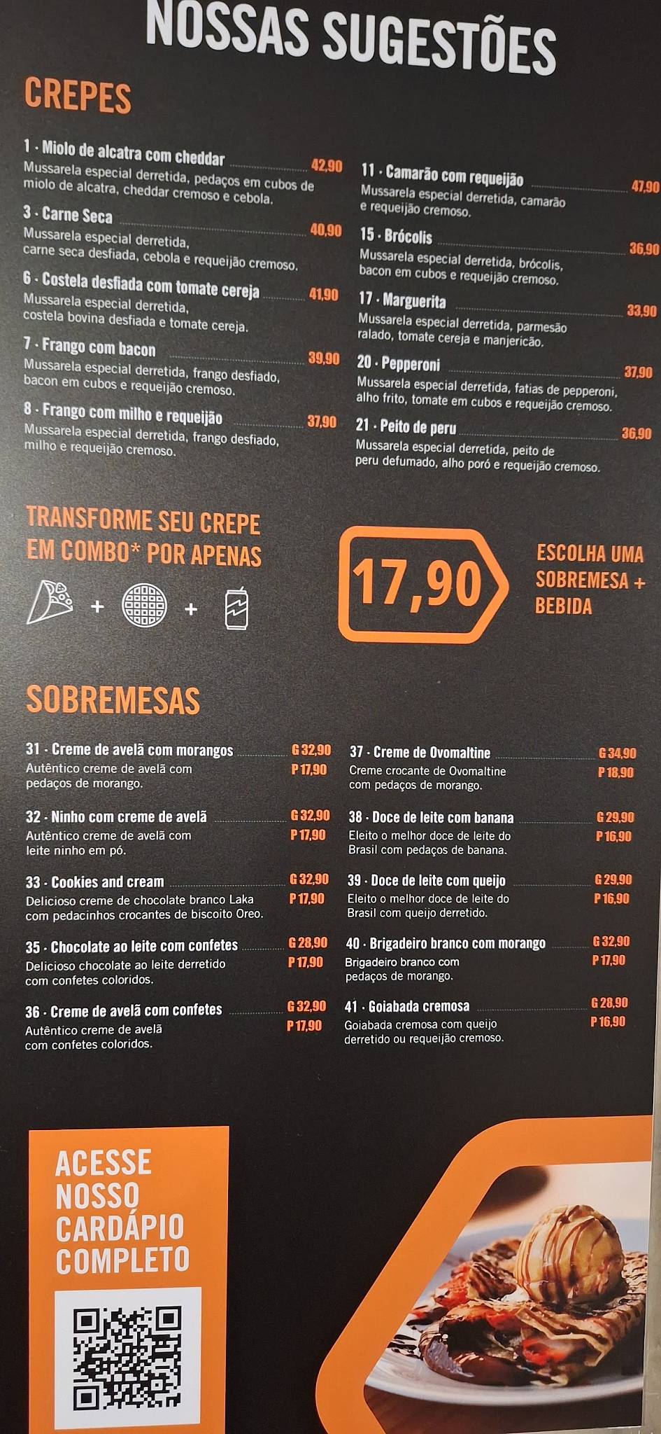 CREPERIA do Cambuí cardápio