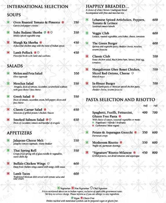 Cafe 77 East menu