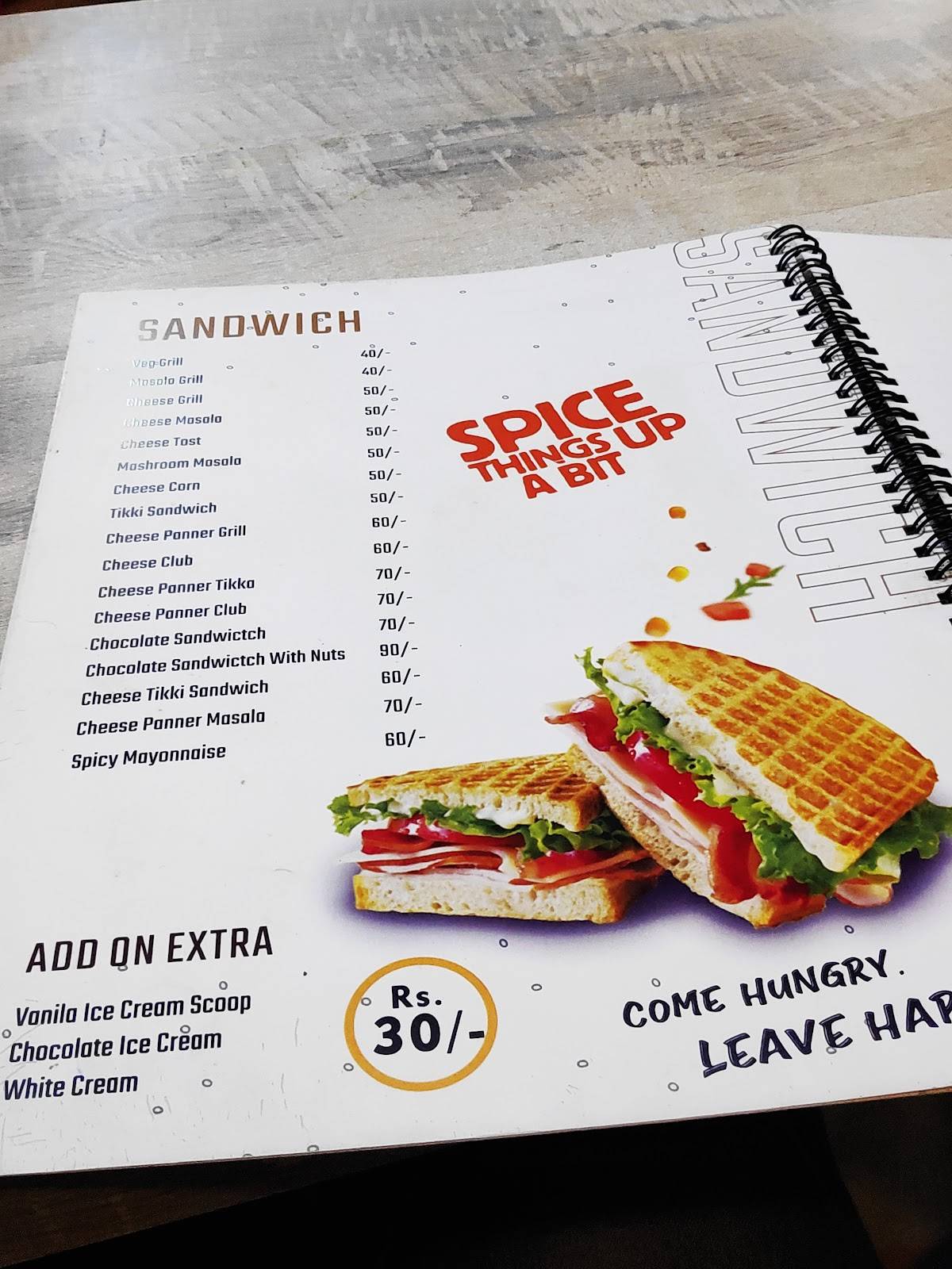 Cafe Hangout menu