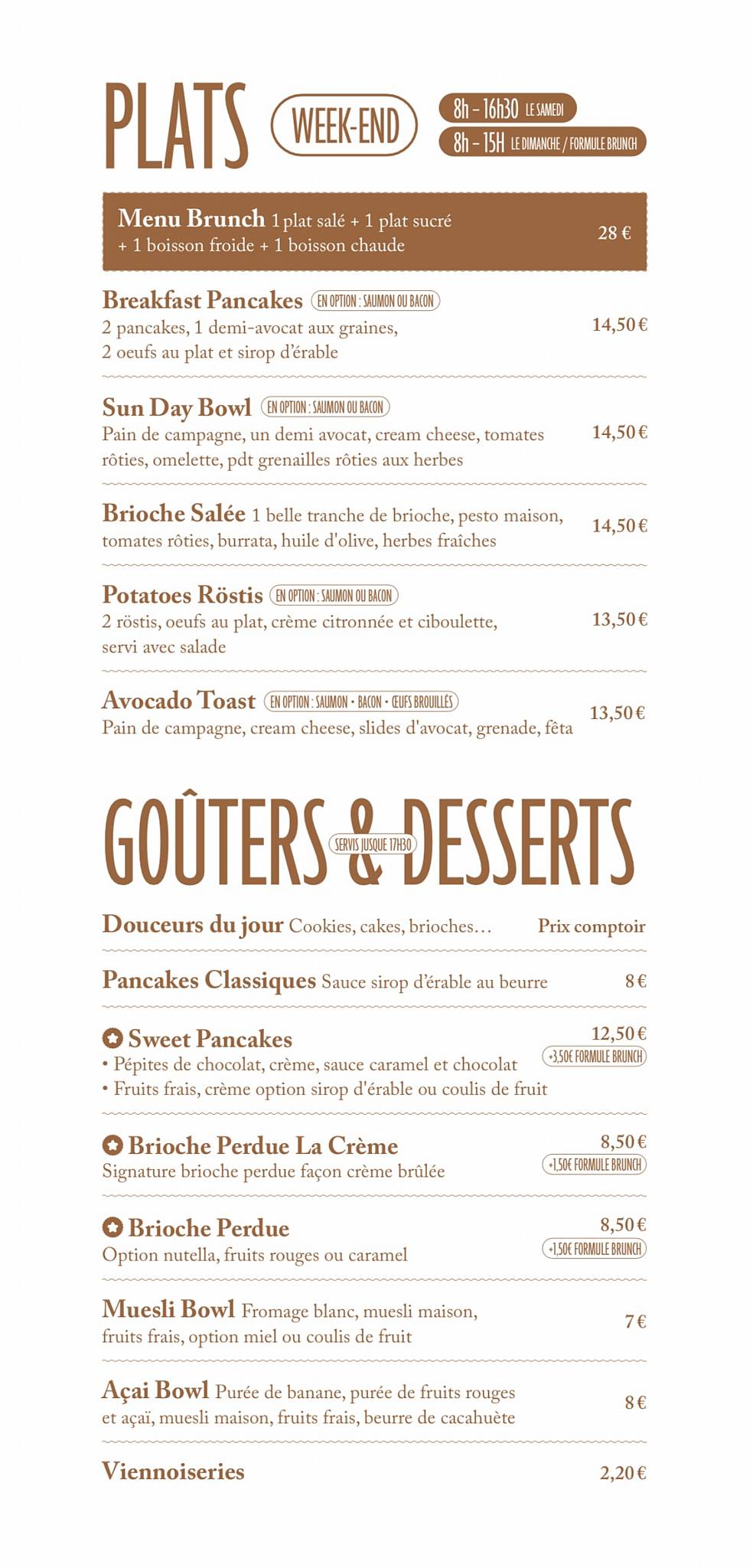 Menu de Café Crème Rouen