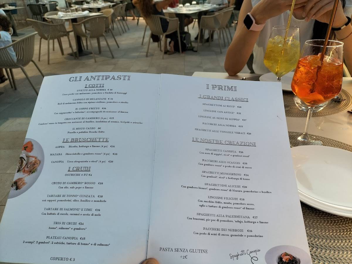 Menu di Canopia - Habitat Gastronomico 