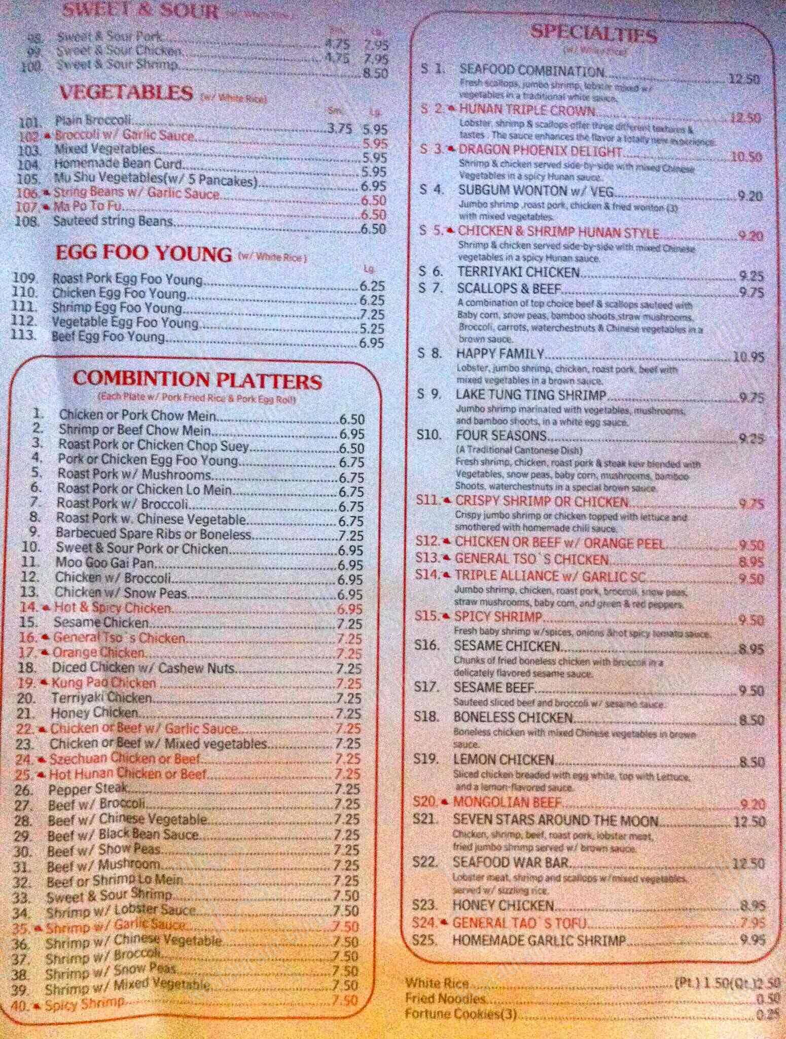 Menu At China Fun Restaurant Pace