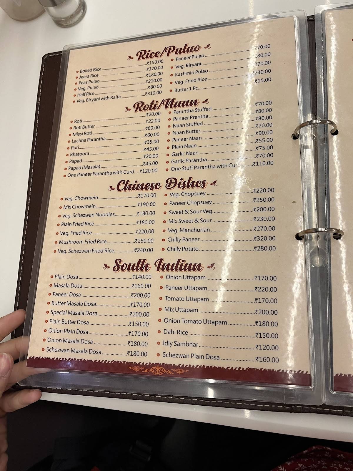 Chotiwala Restaurant menu